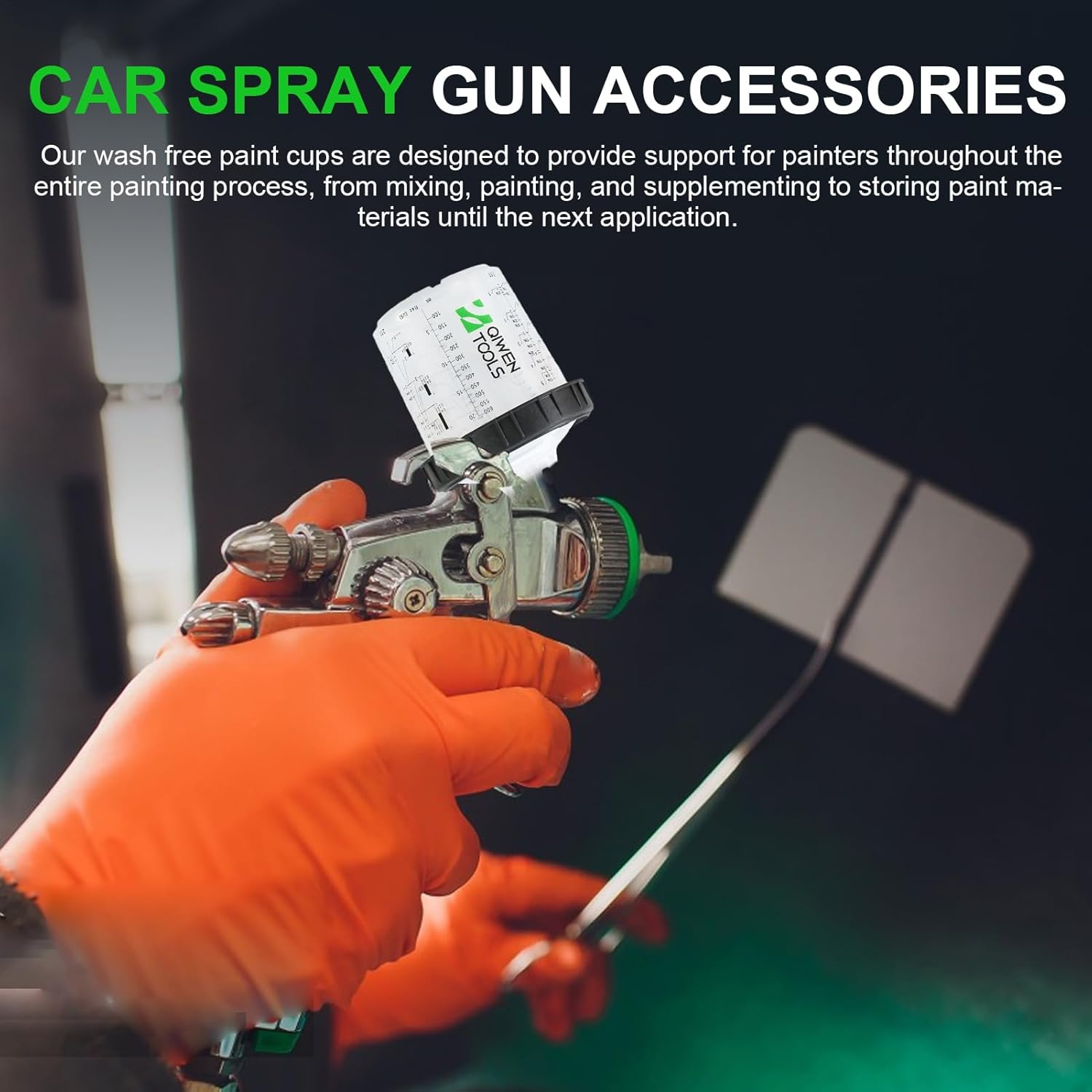 Disposables Paint Spray Guns Cups, Spray Paint System Mixing Kit for LVLP Sprays Guns, Includes 50 Inner Cups, 50 Lids, 20 Stoppers, 1 Outer Cup, 1 Black Fixing Ring image number 3