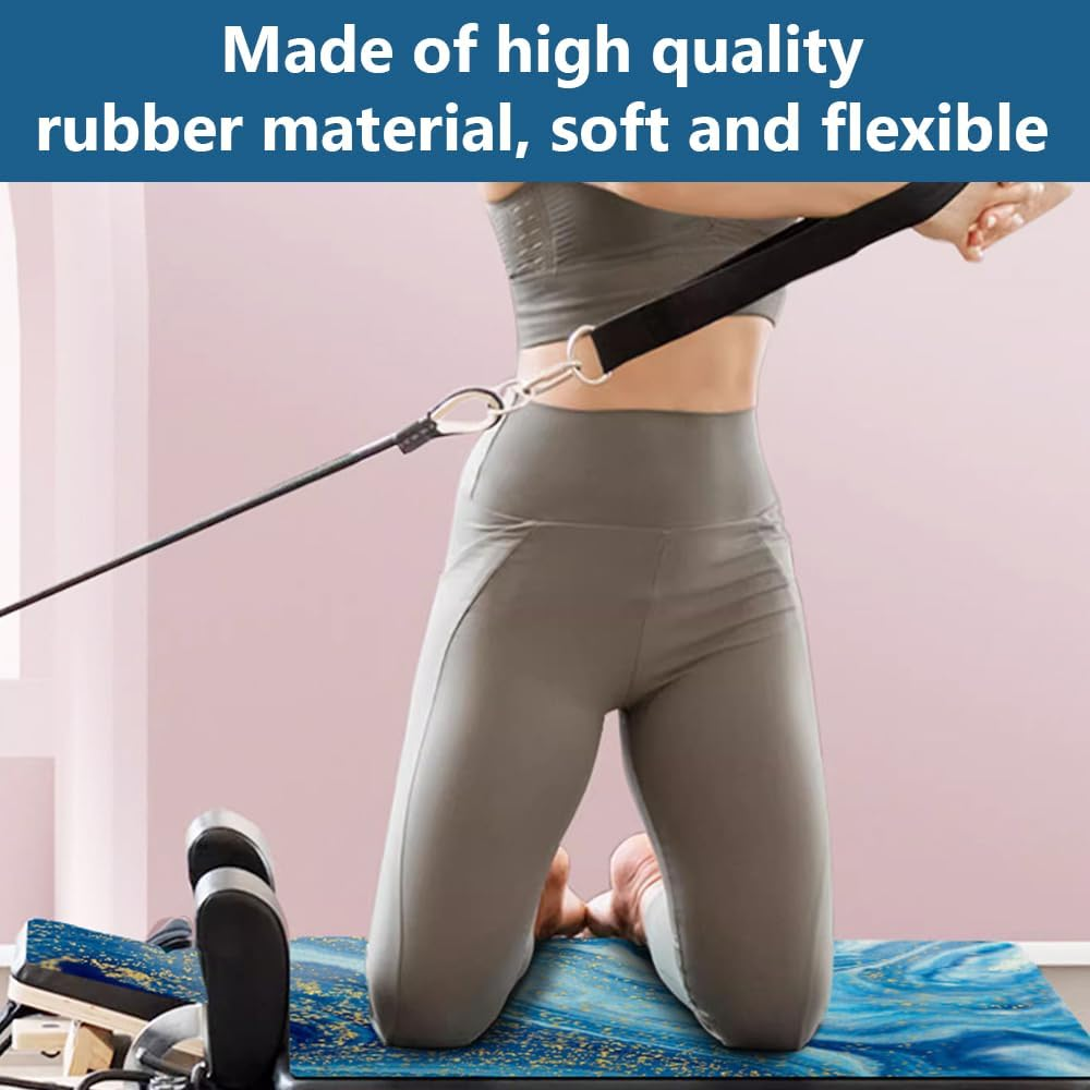 TOMVAES Durable Pilates Reformer Mat with Grip, Reformer Machine Towel, Portable Mats with Mesh Bag for Home Exercising Workout﻿ Blue image number 2