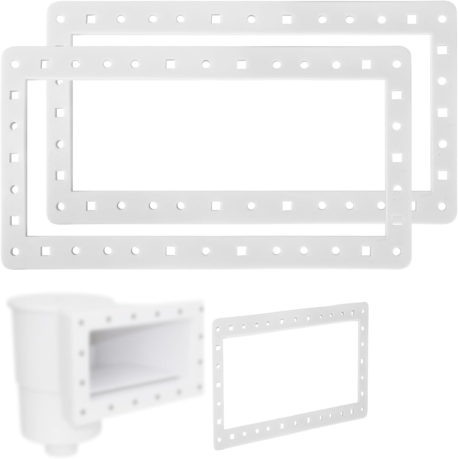 2Pcs Pool Skimmer Gasket Replacement, 3/4" X 7.5" Wide Mouth above Ground Pool Skimmer Gasket Compatible with Hayward SPX1091GW SP1091LX image number 1