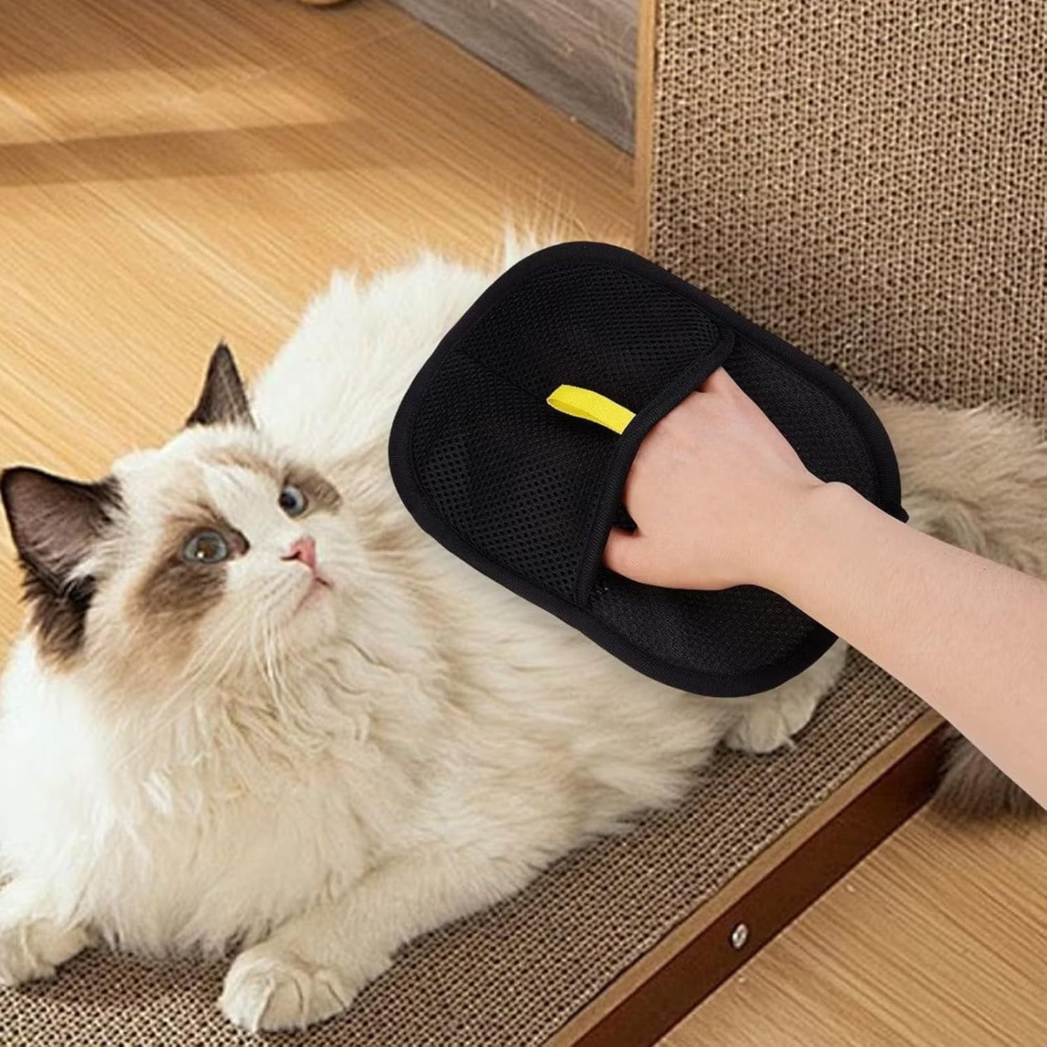 Onlvmyur 4 X Pet Hair Remover Glove Efficient Cat Hair Remover Glove Black Pet Hair Removal Gentle Grooming Glove for Dogs and Cats image number 2