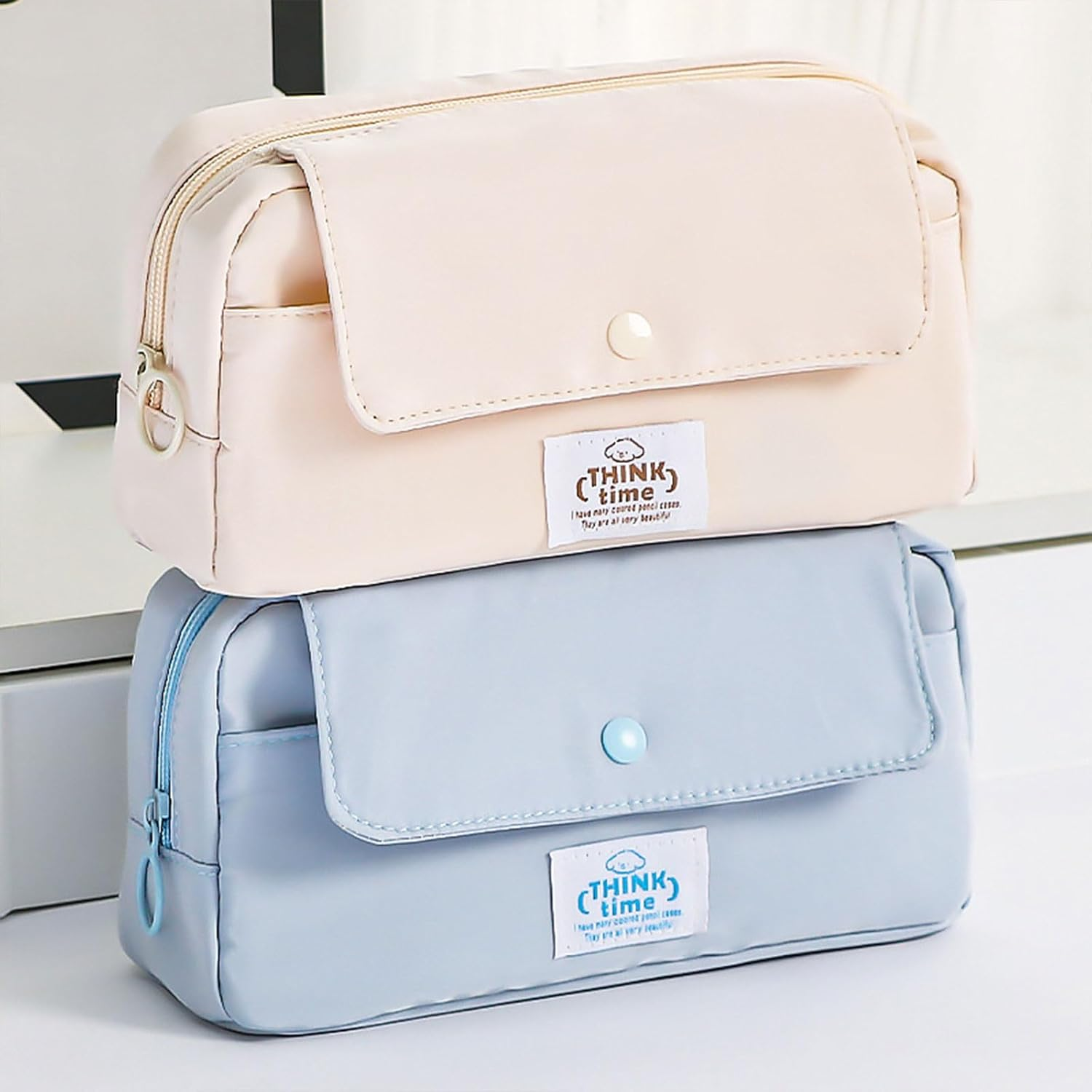 Practical Spacious Pencil Storage Bag with Zipper for School Office Supplies Durable Material Home Accessories image number 2