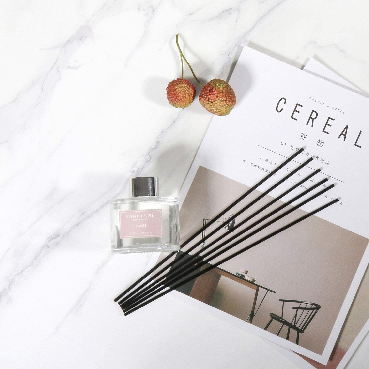 VAUCLUSE Lychee Scented Reed Diffuser 100Ml: Long-Lasting Fruity Floral Aroma, Reeds, Uplifts Mood, Perfect Home & Office Fragrance. Ideal Gift Choice. image number 5
