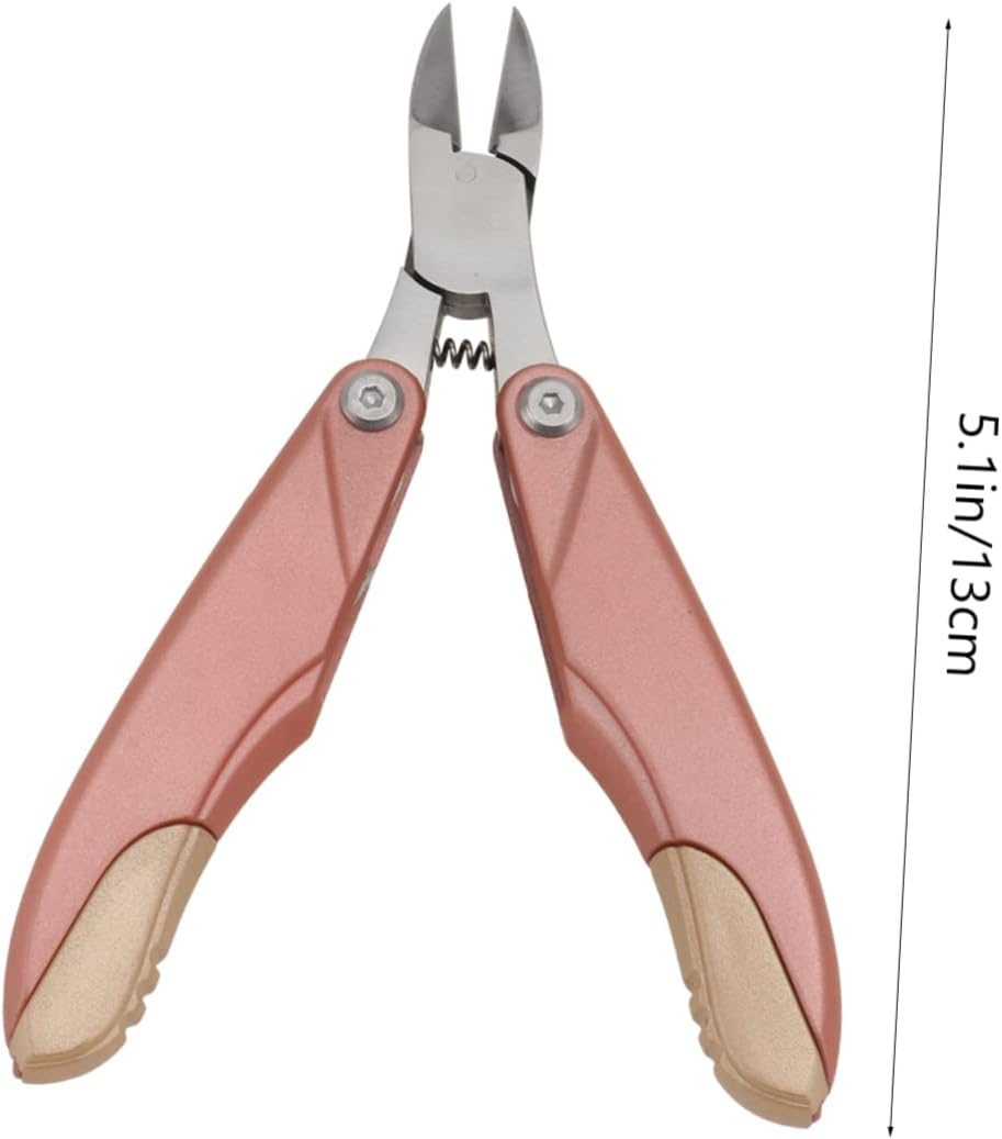 BELLIFFY Stainless Steel Cuticle Nipper Nail Scissors for Fingernails Toenails Manicure Tool Spring Handle Cuticle Cutter for Travel image number 2