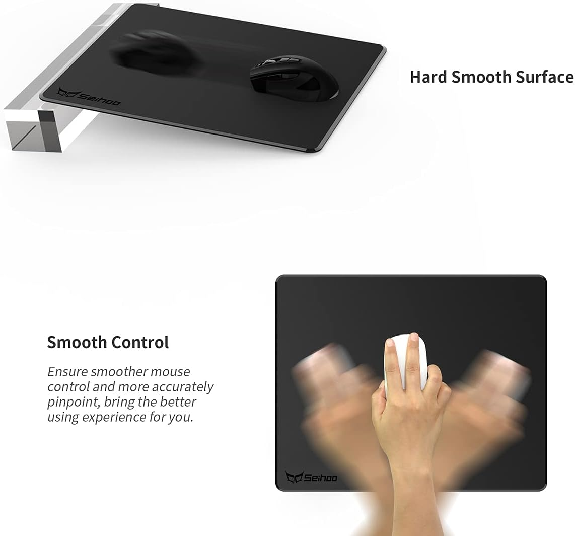 Plastic Resin Hard Mouse Pad Premium Esports Waterproof Ultra Smooth No Irritating Smell Environment Fast and Accurate Control for Office and Gaming Laptop(11.81X9.45In) image number 2