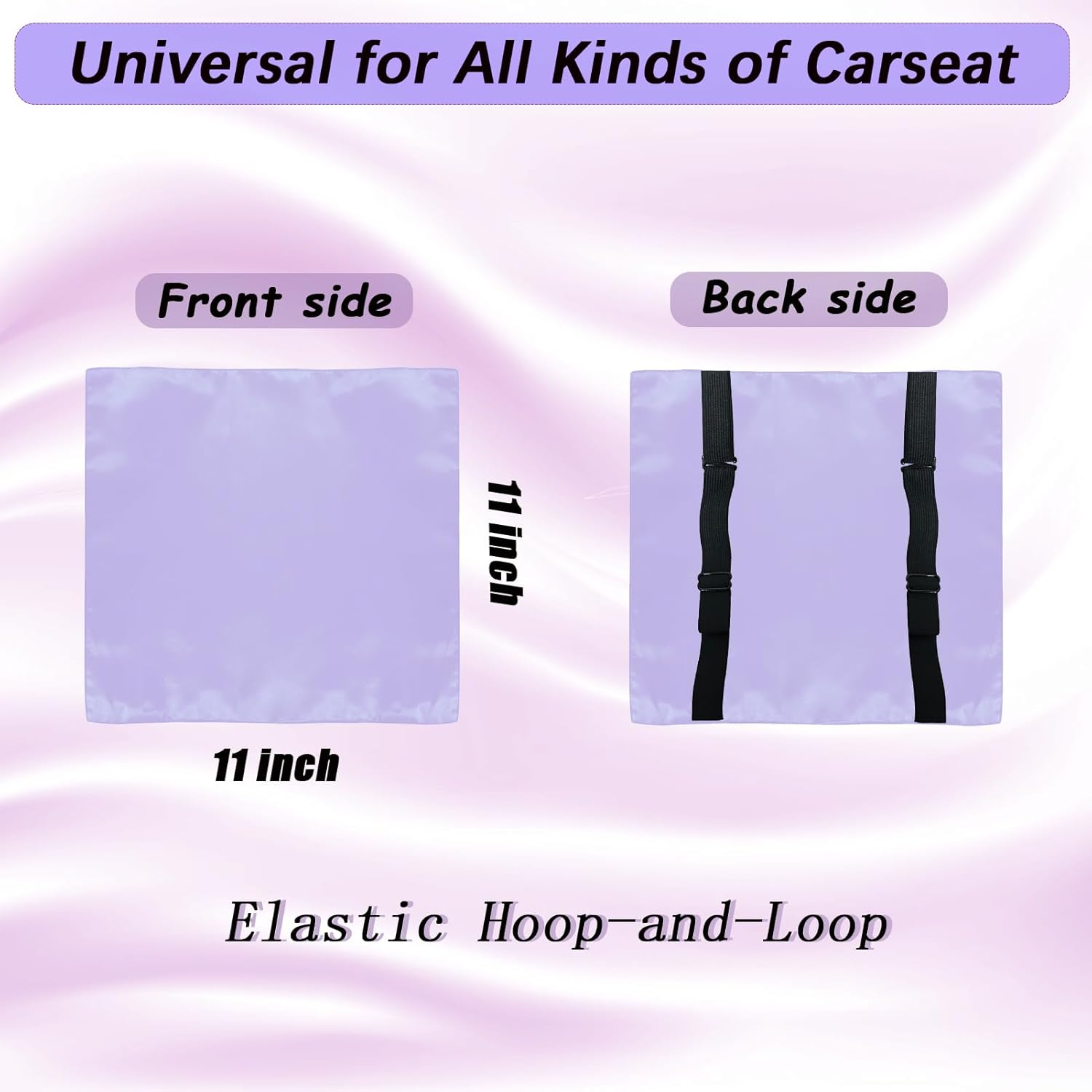 2 PCS Satin Car Seat Headrest Cover for Babies, Soft Silk Feeling Headrest Cover for Hair Protection, Satin Baby Car Seat Hair Protector (Pink+Purple) - Pink+Purple image number 6