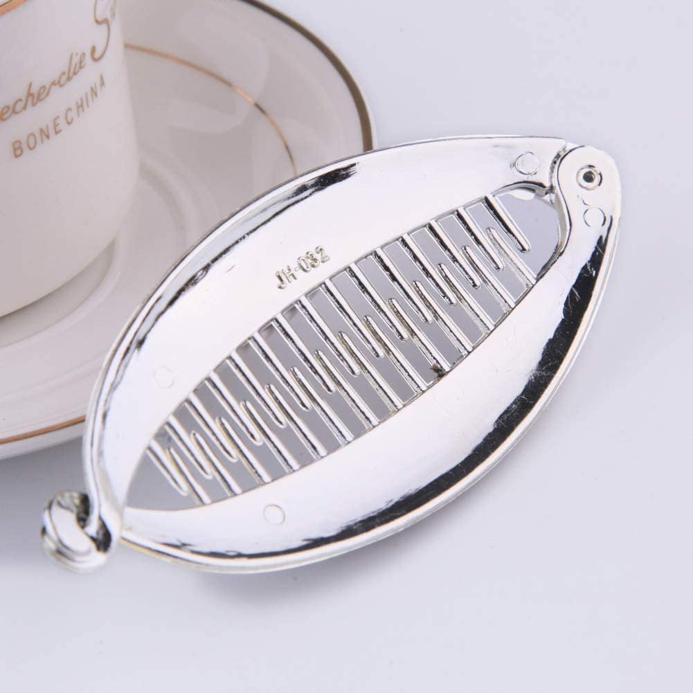 Silver Stylish Hair Pin Hair Clip, Women Girl Banana Fish Shape Hairpin Rhinestone Hair Clip Grip Barrette Headwear Beauty Hair Accessories image number 4