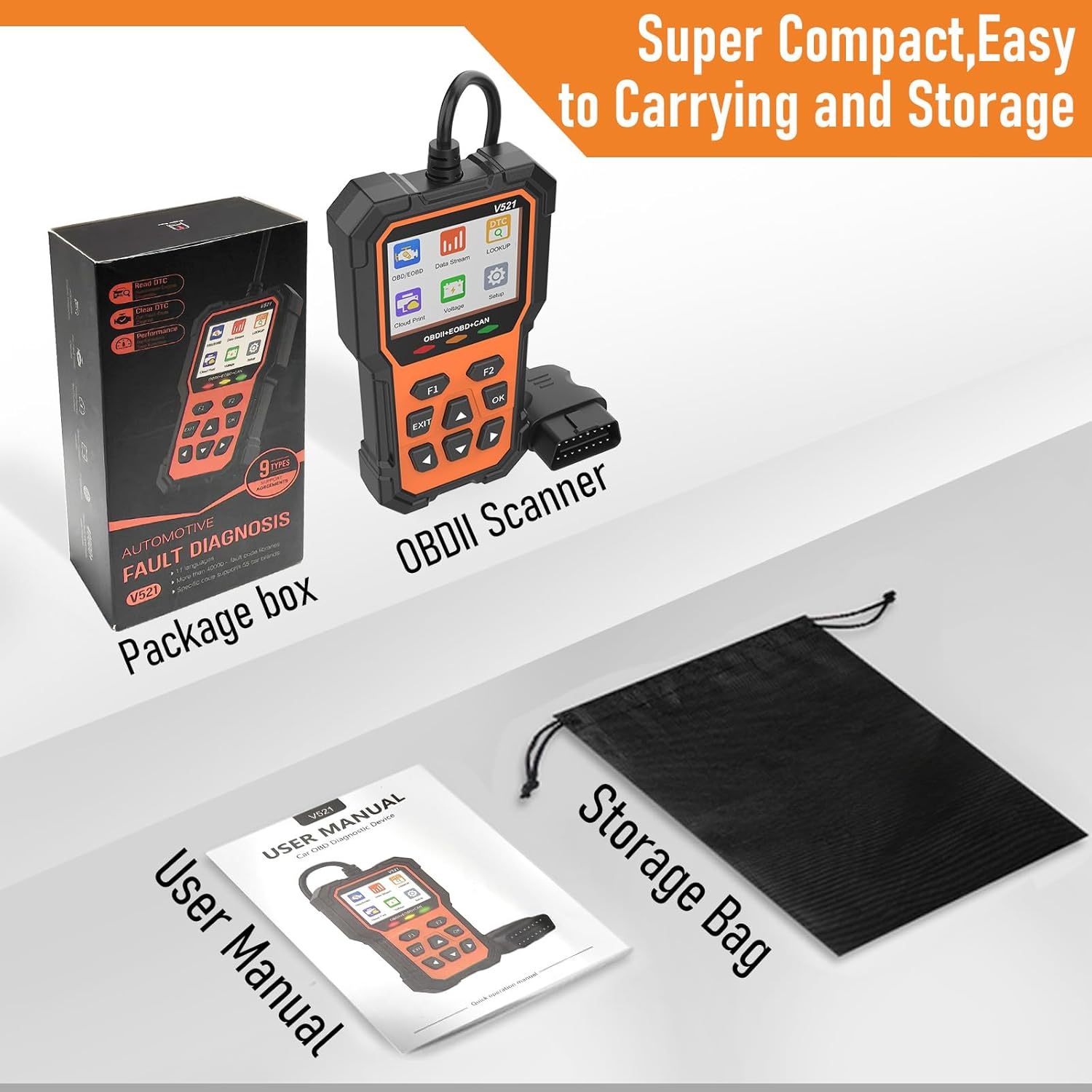 OBD2 Scanner Diagnostic Tool, Professional OBD2 Scanners Car Code Reader Check Engine Light with Reset OBDII/EOBD Car Scanner Diagnostic Tool for All Cars after 1996 image number 4