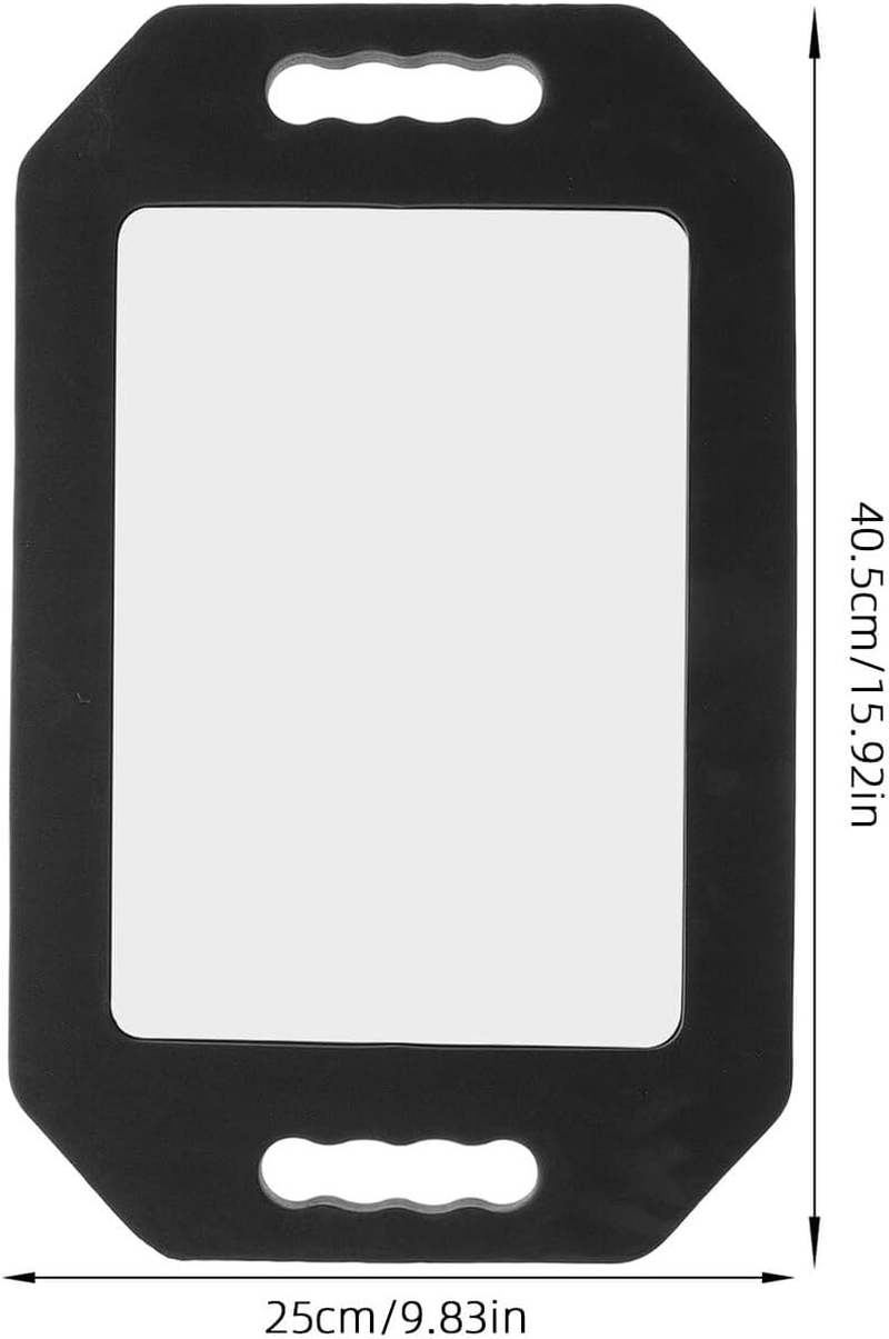 ROMISBABA High Definition Handheld Mirror with Foam Handle Unbreakable Rectangular and round Salon Back Mirror for Barbers and Hairstylists Reflection for Precise Haircuts Drop-Resistant image number 4