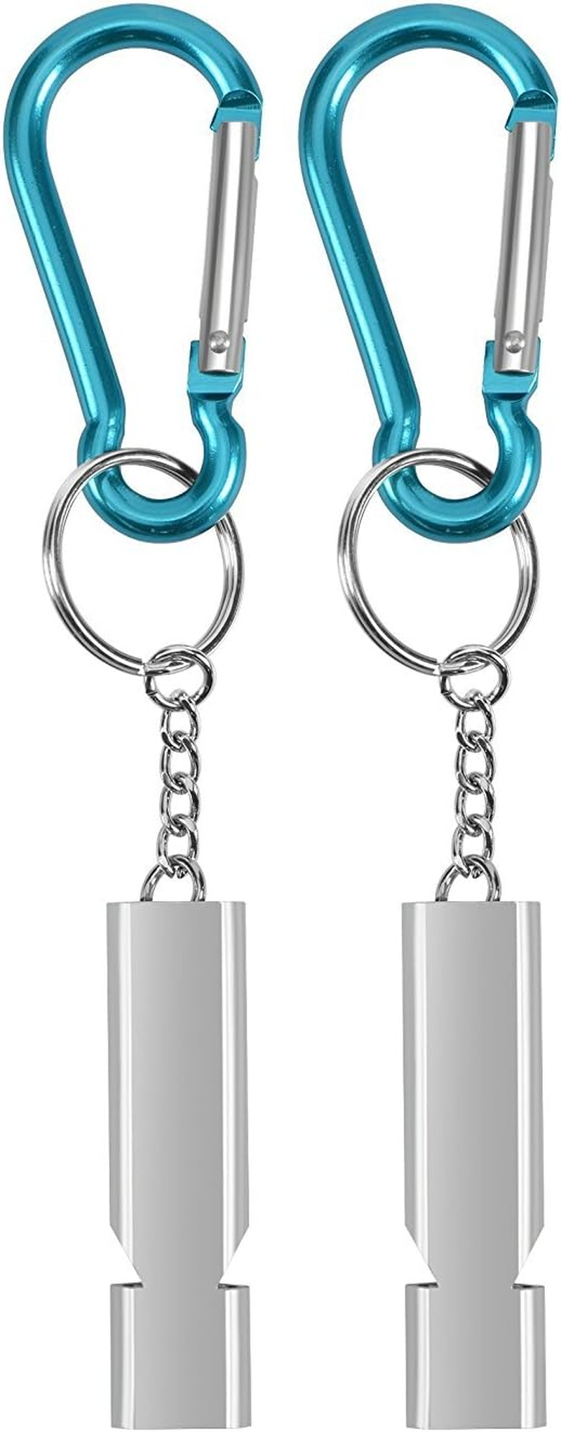 Michael Josh 2PCS Outdoor Loudest Emergency Survival Whistles with Carabiner and Lanyard for Camping Hiking Sports Dog Training image number 2