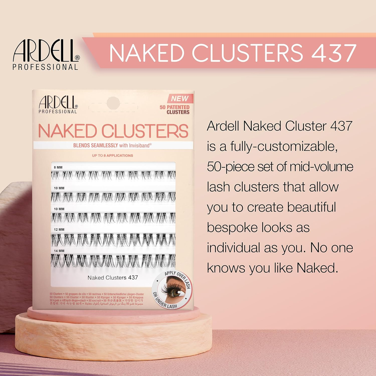 Ardell Naked Clusters 437, DIY Lash Clusters, Natural Looking Individual Lashes, Reusable Eyelash Extension Kit, 50 Clusters, up to 8 Applications, 1-Pack image number 2