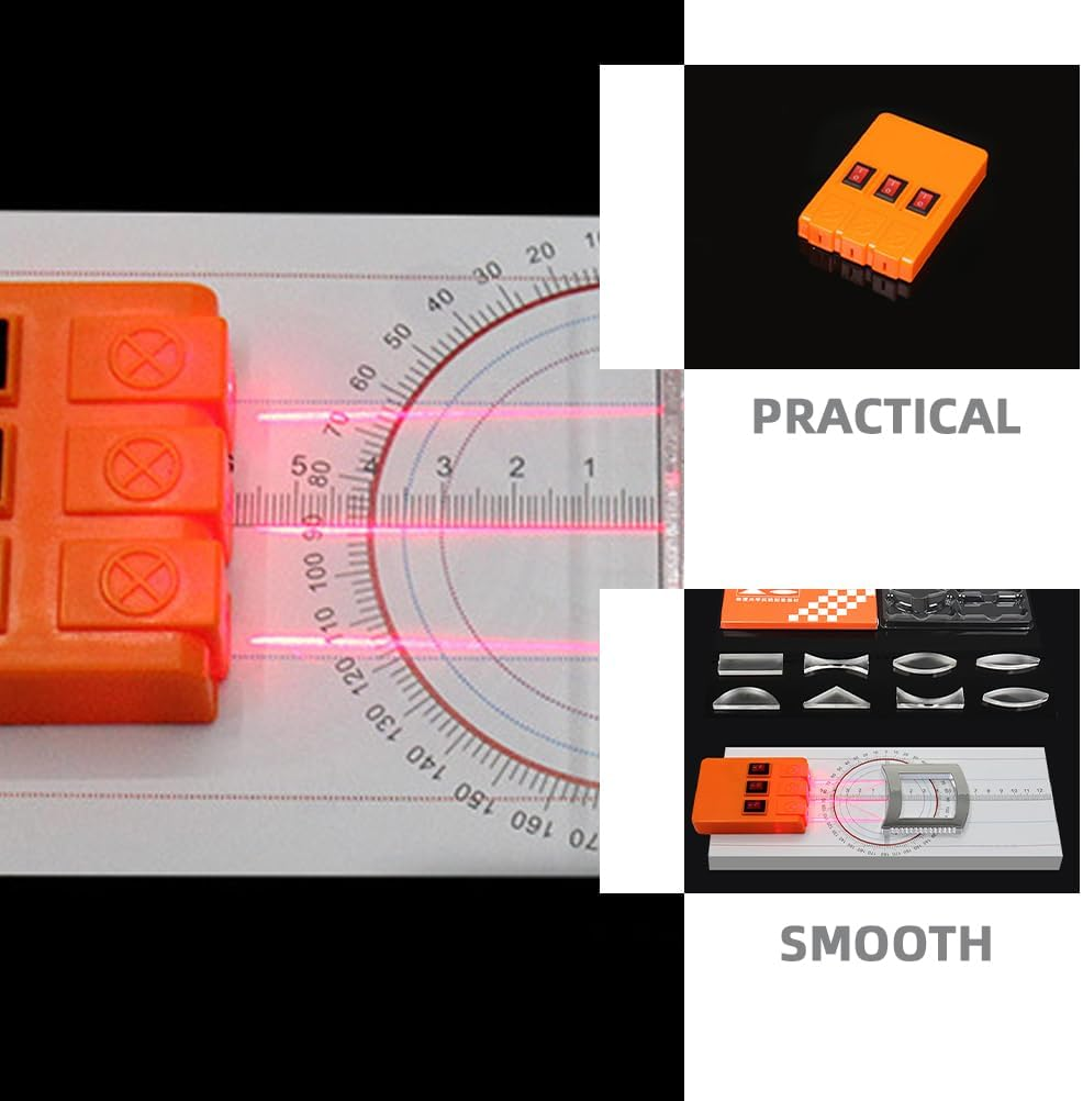 CLISPEED Optical Experiment Set - Physics Science Kit with Multifunctional Reflector Prism Convex & Concave Lenses for Classroom Learning & Lab Demonstrations image number 6