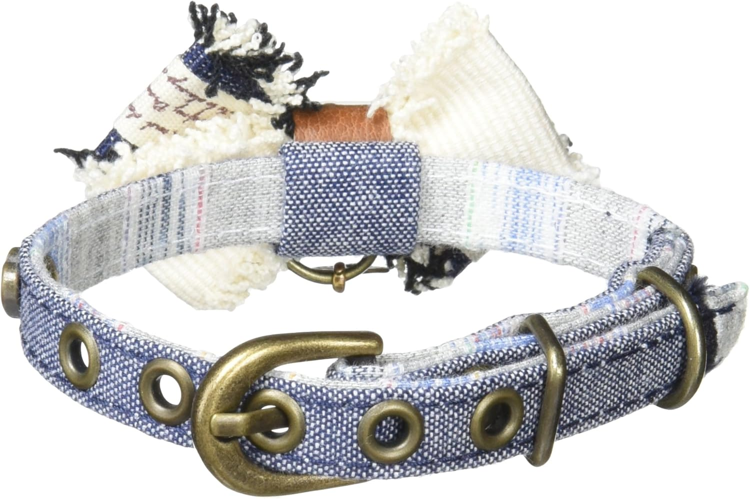 Zaya Dog (Zaya Dog) ZD10008-1 Collar Vintage Ribbon S Navy