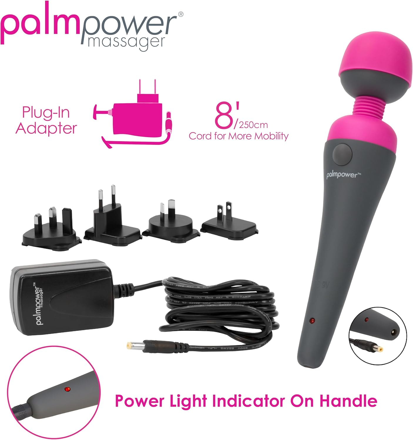 Palmpower Massage Wand, Pink image number 3