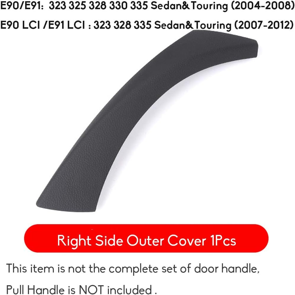 Jaronx Compatible with BMW E90 Black Door Handles Outer Cover Right image number 2
