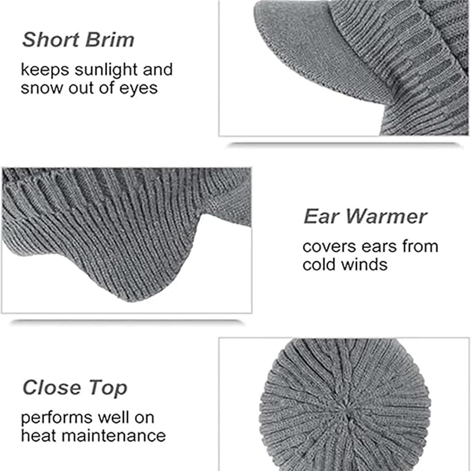 Joyhnny Cozyhead Beanie,Johnny Cozy Head Beanie,Sherum Winter Warm Caps with Brim,Warm Ear Protection Fleece Knitted Hat