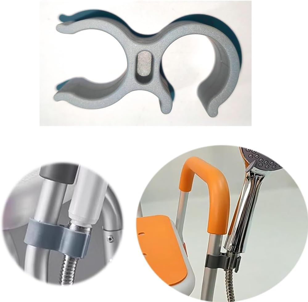 2 Pack Shower Chair Shower Head Holder Handheld Shower Clip Tube Clamp Bracket for inside Shower Bath Chair Tub Transfer Bench Shower Stool Shower Seat Bathtub Chair Bath Seat image number 4