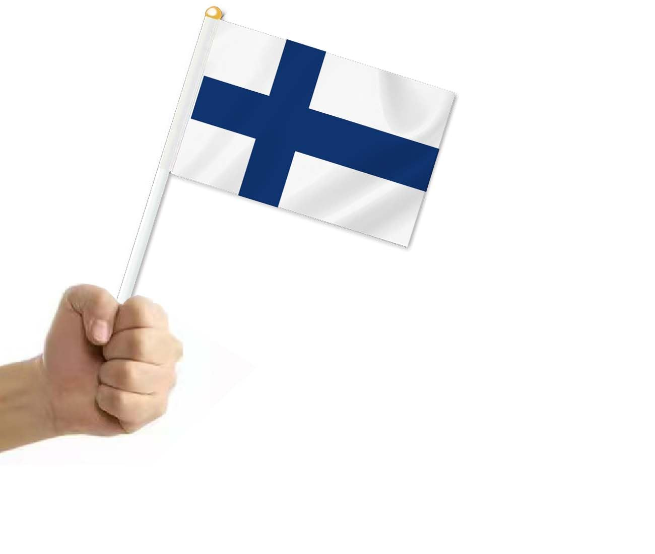 10 PCS Finland Handheld Small Flag, Finns Hand Held Mini Decor Decoration Banner image number 2