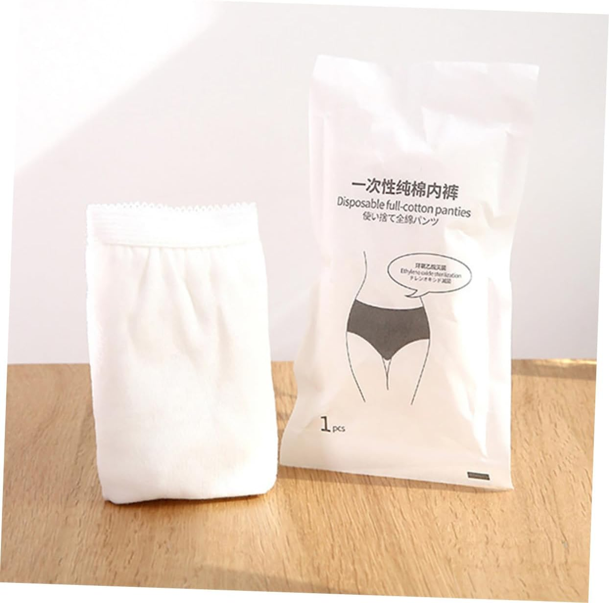 LIFKOME 5Pcs Portable Travel Underwear Women Cotton Disposable Briefs for Outdoor Use White image number 3