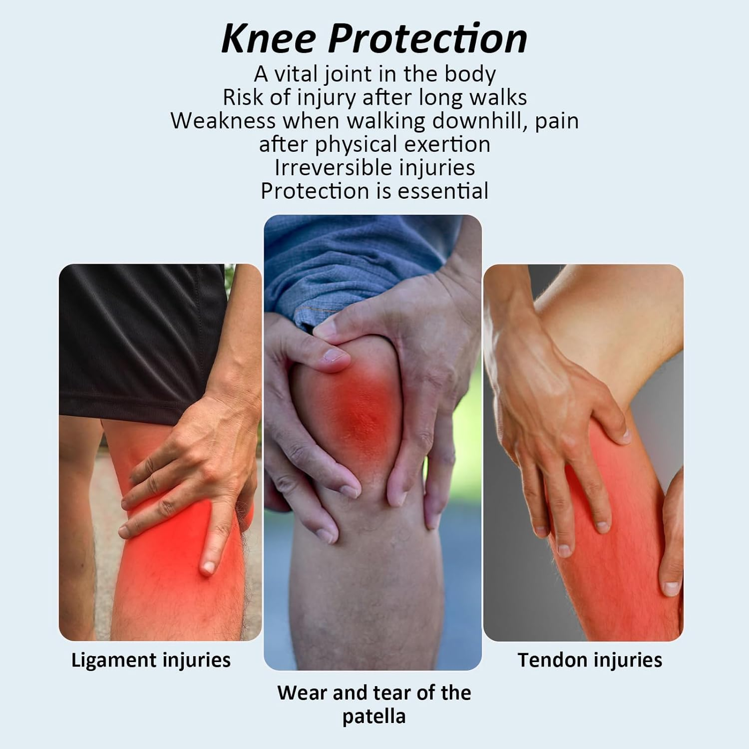 2 Pack Knee Brace for Meniscus Tear & Arthritis - Adjustable Compression Support with Open Patella Stabilizer | Knee Stabilizer Brace for Sports, Running, Injury Recovery (Men/Women) image number 3