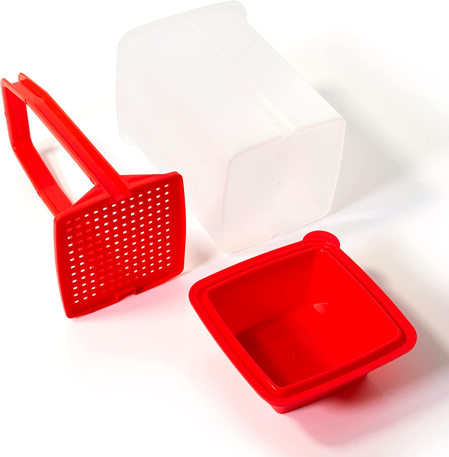 Pickle Jar with Strainer Insert - Plastic Leak Proof Food Saver Container - for Fresh Fruit or Pickled Vegetables - Complete with Tongs image number 1