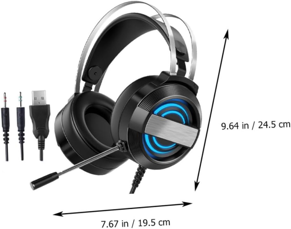 HOLIDYOYO Gaming Headphone with Microphone Wired Noise Reduction Headset for Pc Computer Gaming Over-Ear Head-Mounted Headset Comfortable Black Standard Edition Suitable for E-Sports image number 6