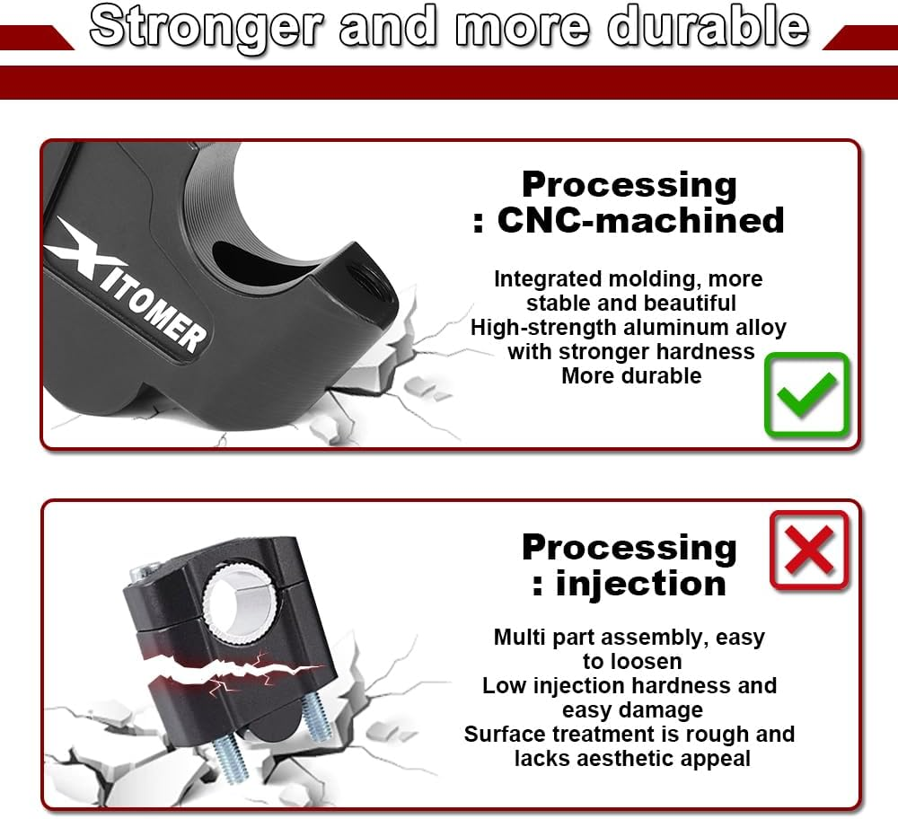Xitomer Handlebar Risers with Offset Compatible with Vulcan S 650 VN650 / ABS 2015-2025 Vulcan S 650 VN650 Cafe ABS 2020-2025 Heighten Handle Bar up Bracket Kit image number 1