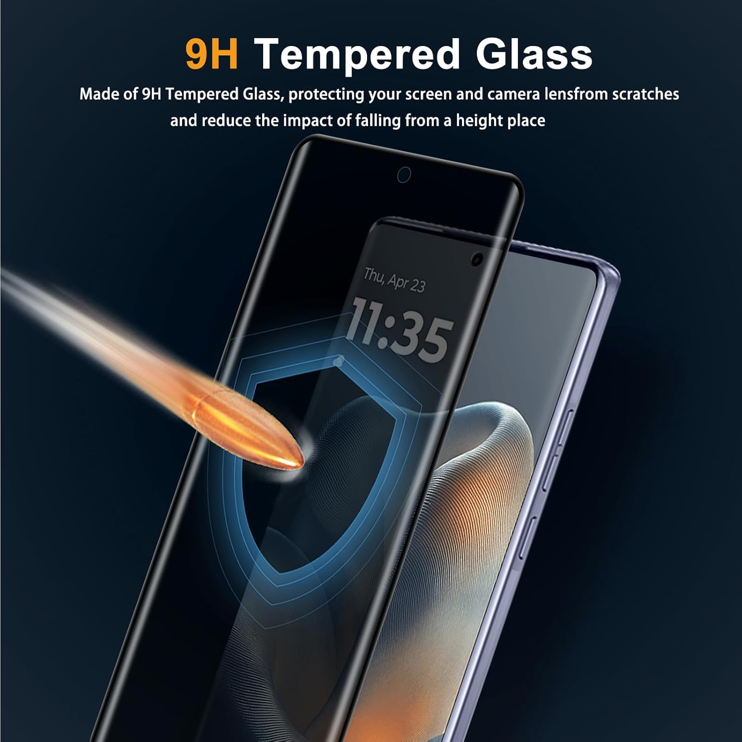 Heeyeal Privacy Screen Protector Compatible with Motorola Edge 60 5G [2 Pack], [Anti-Scratch] [9H Hardness] Anti-Spy Tempered Glass Protection Film for Motorola Edge 60 5G image number 3