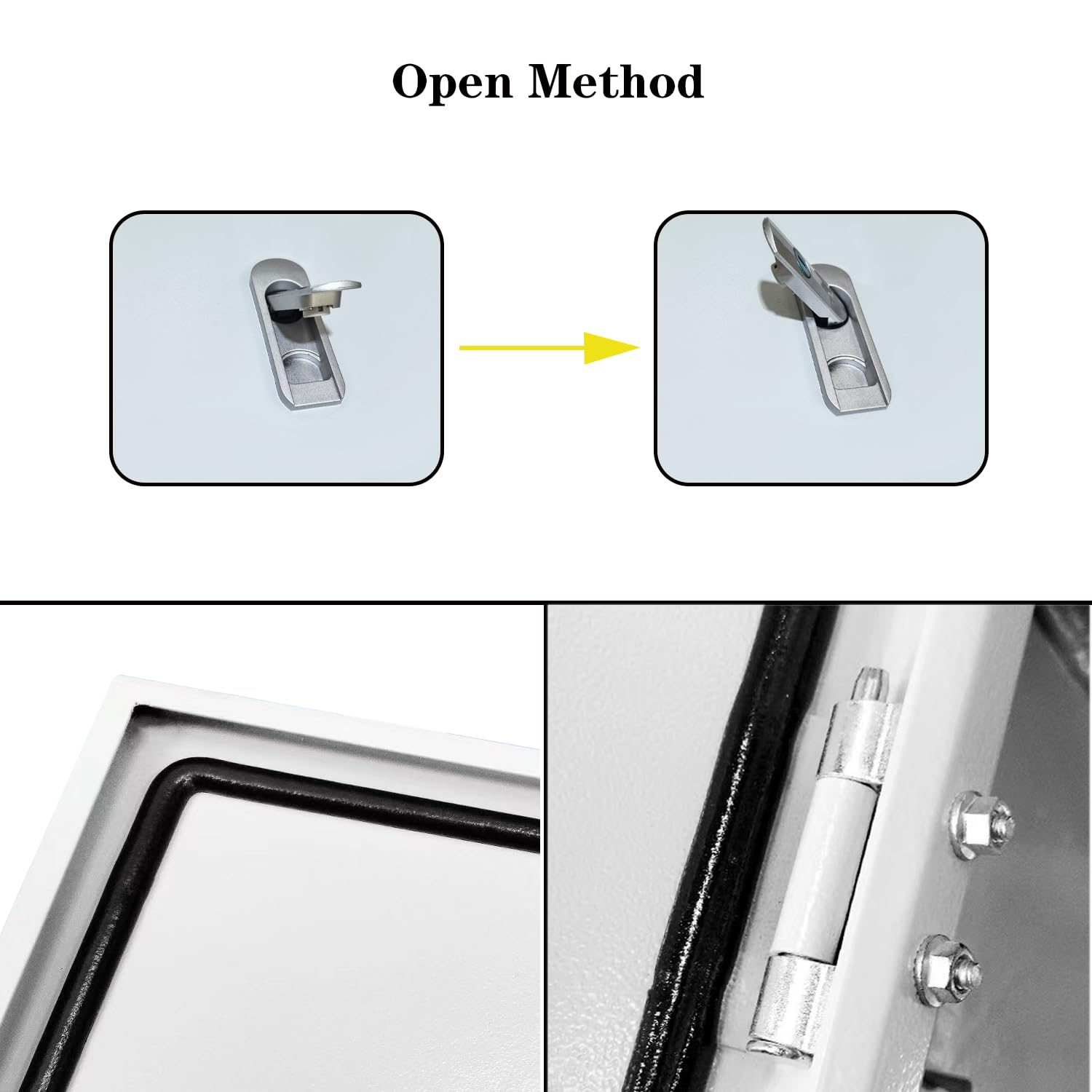 15.75''X11.8''X7.87'' Steel Electrical Junction Box, Indoor&Outdoor Enclosure Wall Mounted Metal Electric Equipment Box with Safety Locks and Mounting Plates. image number 3