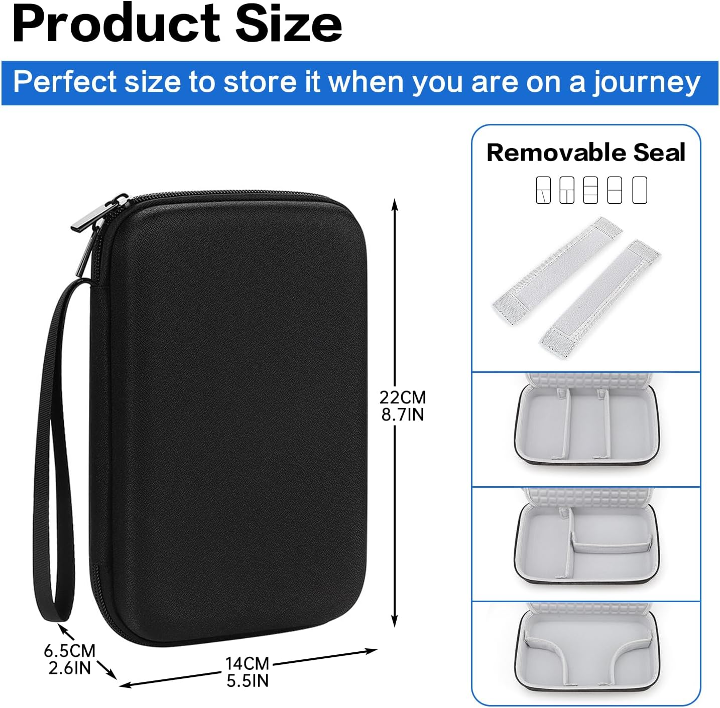 Teskyer Travel Electronic Organiser Case, for Power Adapter Chargers Cables Cords Power Bank Earbuds Hard Drives, Large Capacity, Porable Tech Accessories image number 3