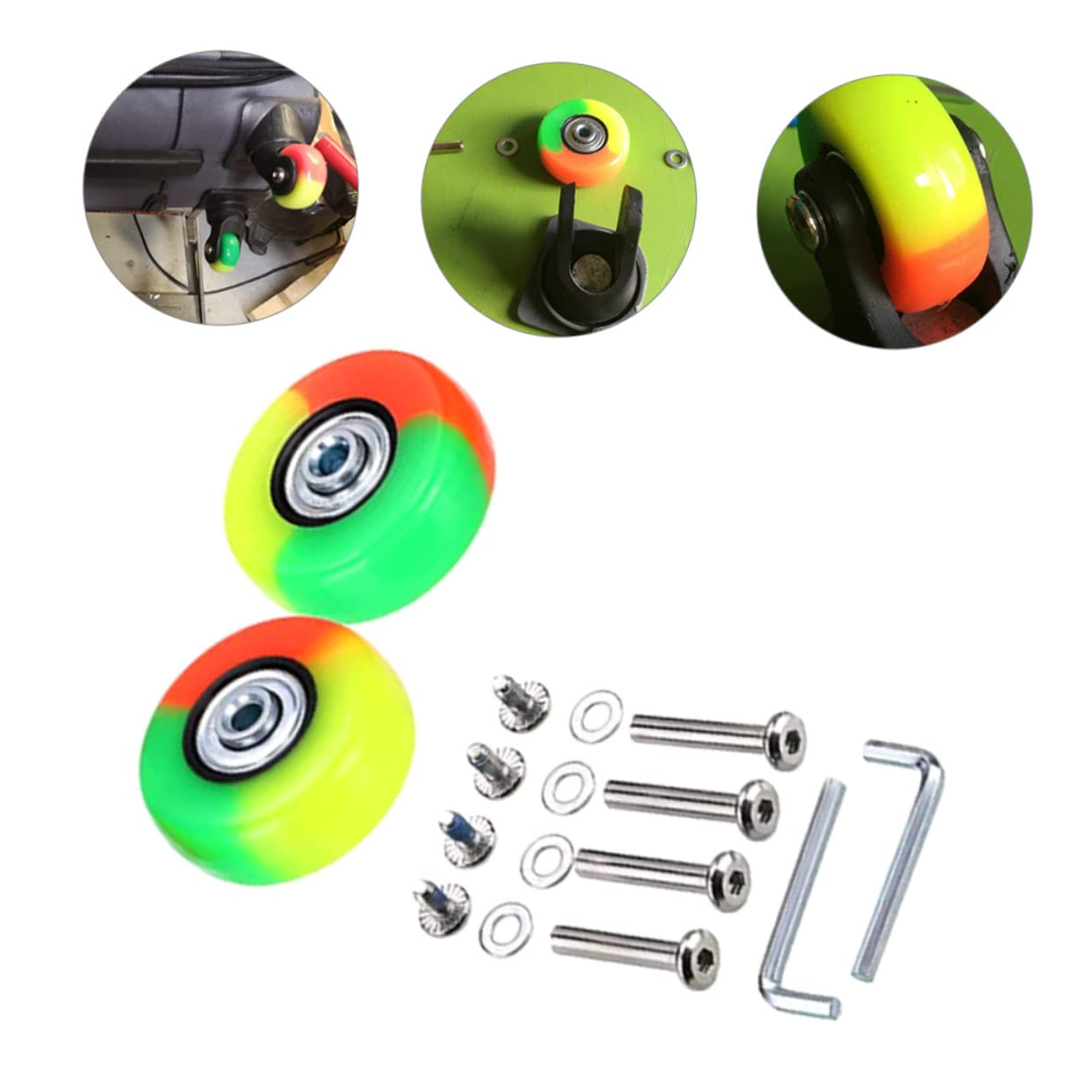 JECOMPRIS 2Sets Sturdy Luggage Sturdy Wheels Replacement Kit for Suitcases Mute Wheel Kit image number 6