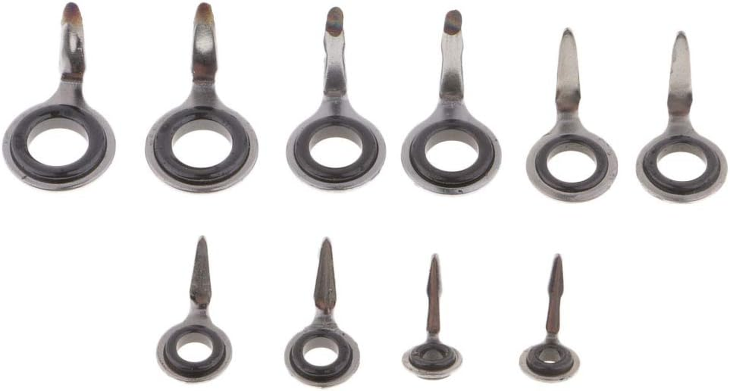 F Fityle 10Pcs Fishing Rod Guides Eye Ring Rod Repair Kit 2Mm, 3Mm, 4Mm, 4.5Mm, 5Mm image number 1