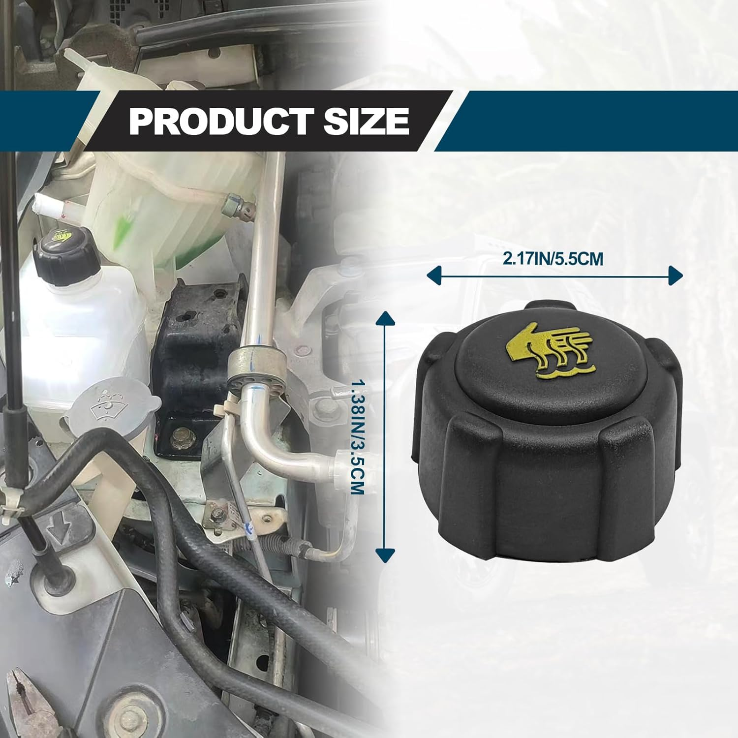 Car Radiator Coolant Reservoir Tank Cap Replacement Compatible with Nissan Dacia Fiat Mercedes-Benz Opel Rena Renault Vauxhall, Replace# 21430-AX30A 8200048024 image number 3