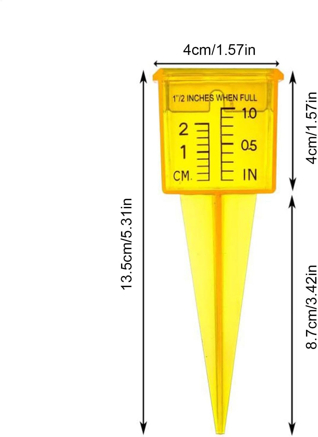 5 Pieces Sprinkler Water Gauge, Rain Gauge Translucent Yellow Water Meter, Wide Mouth Square Sprinkler Catch Cups, Outdoor Water Measuring Tool Durable Sprinkler Gauge Instrument for Garden image number 3