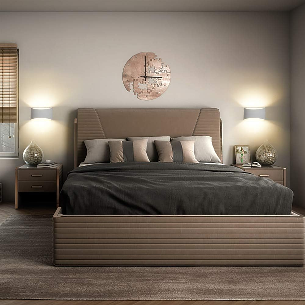 HYDONG Indoor Wall Lamp, White LED Wall Lamp 7W Warm White Modern Plaster Wall Light for Bedroom, Home, Hallway, Living Room (G9 LED Bulb Included) image number 1