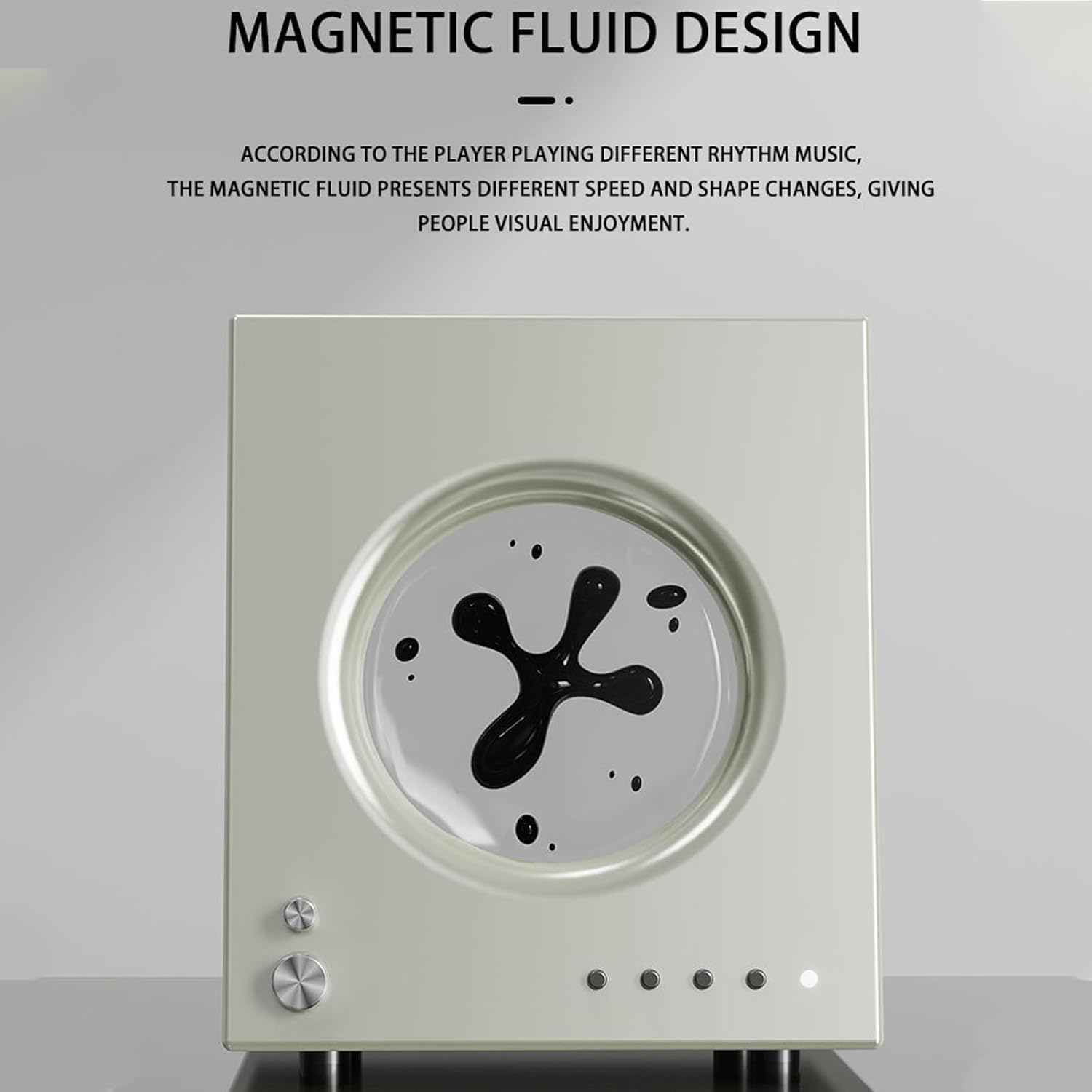 Color Magnetic Fluid Bluetooth Speaker, Portable Theater Audio Music Pickup，360&deg; Surround Sound Home with Subwoofer, Dancing Ferrofluid with Music Rhythm, for Home Tv Computer Office Desktop Decor image number 4