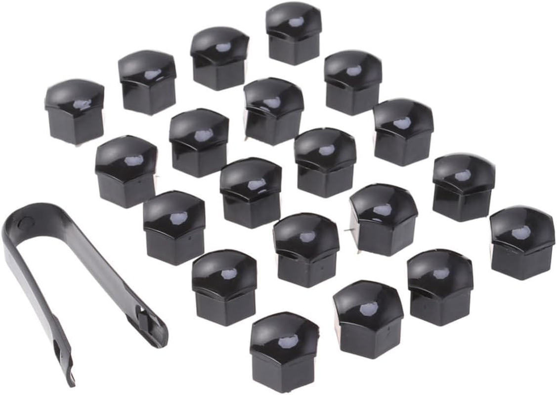 PRETYZOOM Universal Automotive Wheel Lug Nut Covers 21Mm Set with Clips Sturdy Grey Hexagonal Protectors for Enhanced Wheel Appearance