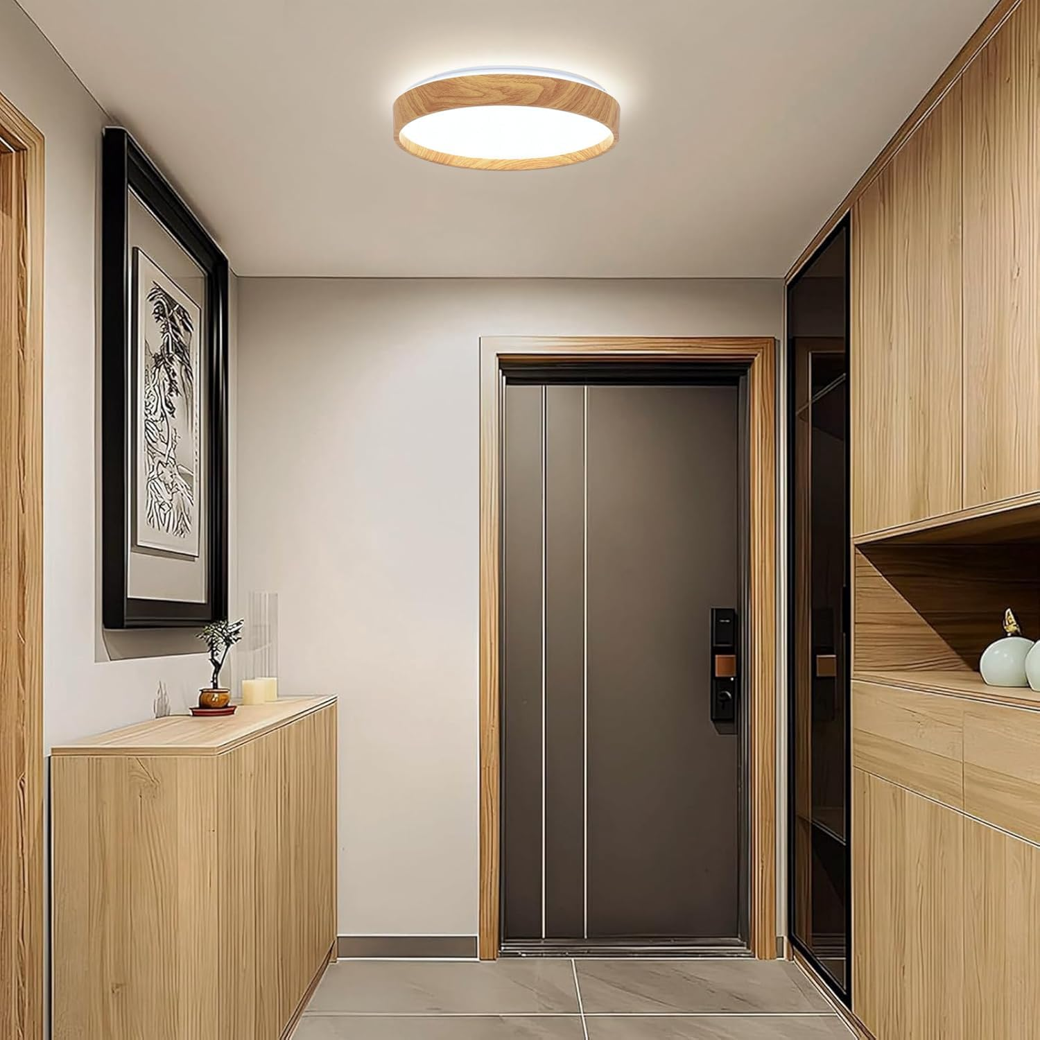 LED Flush Mount Ceiling Light Fixtures 10.2&rsquo;&rsquo;, Modern Bedroom Ceiling Lights 6000K, Painted Wood Grain Low Profile Ceiling Lighting for Dining Room, Kitchen, Living Room RCM Certificted image number 3