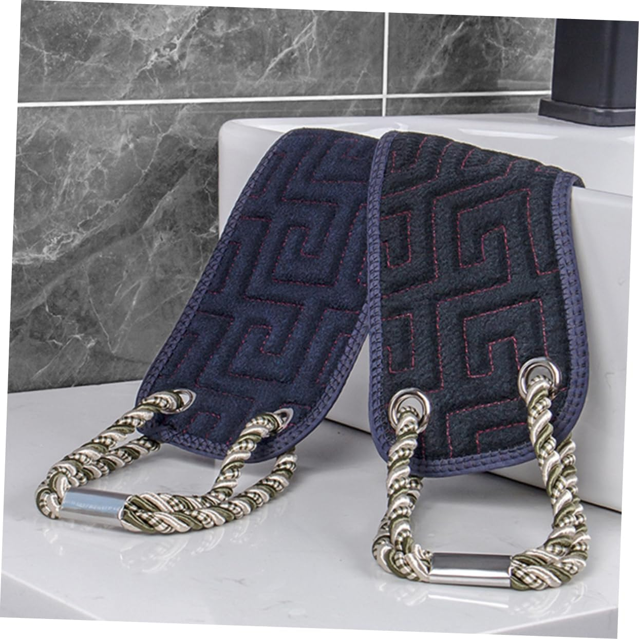 Yardenfun Back Scratcher for Shower Long Dual Sided Bath Brush Exfoliating Loofah Body Sponge Black for Elderly Disabled for Knee Joint Cleaning image number 1