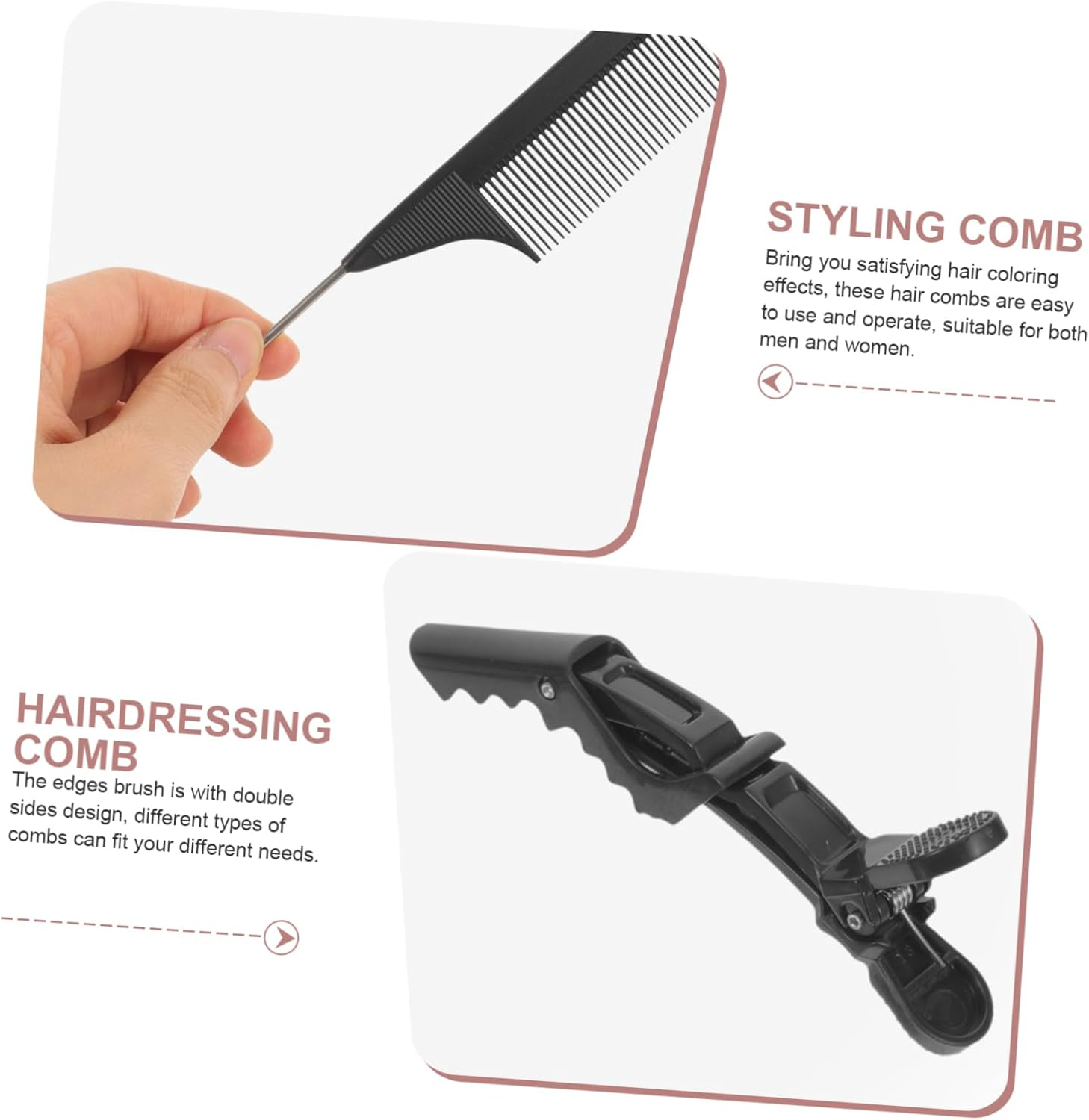 CANIGHT Salon Hair Combs Set of 12 Edges Brush and Combs for Women