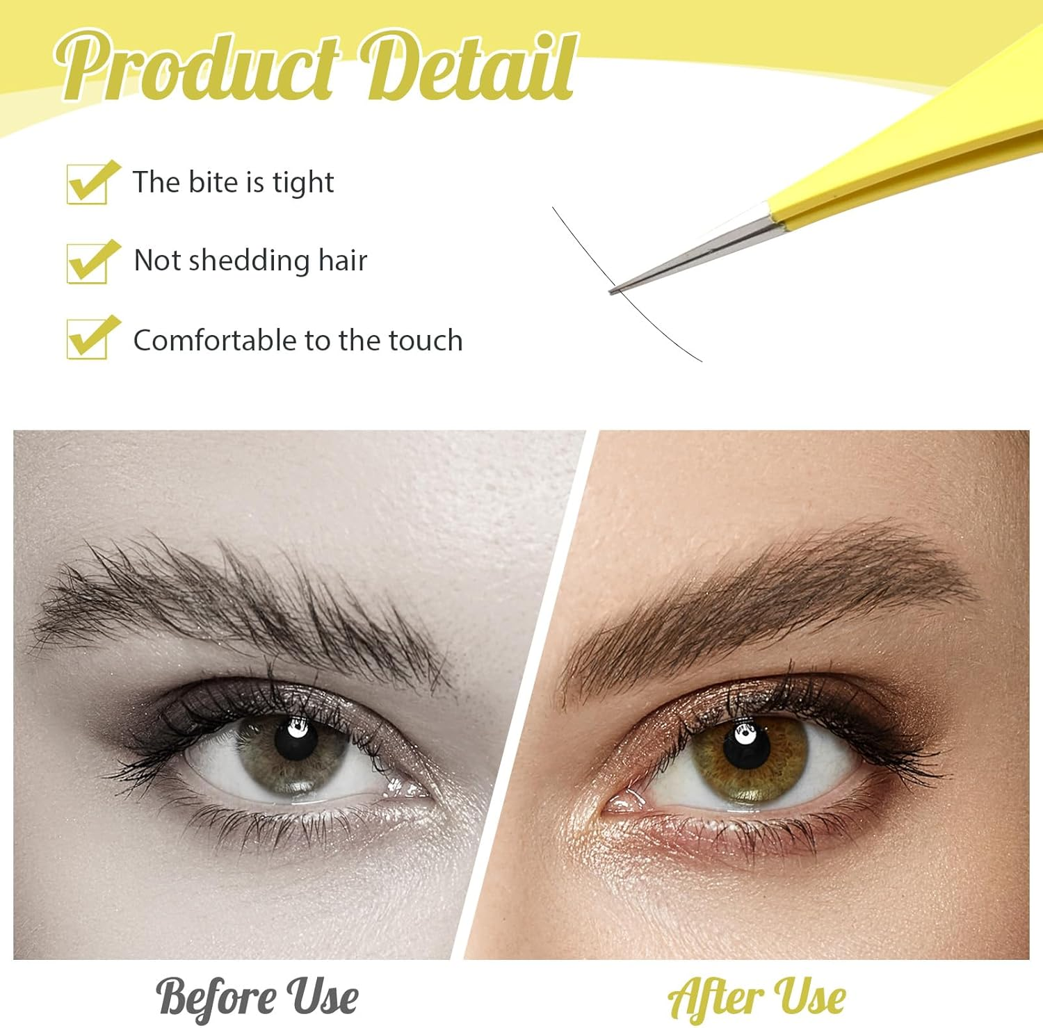 Precision Fine Point Tweezers Set for Men and Women - for Splinter, Tick, and Ingrown Hair Removal - Surgical Grade Stainless Steel image number 1