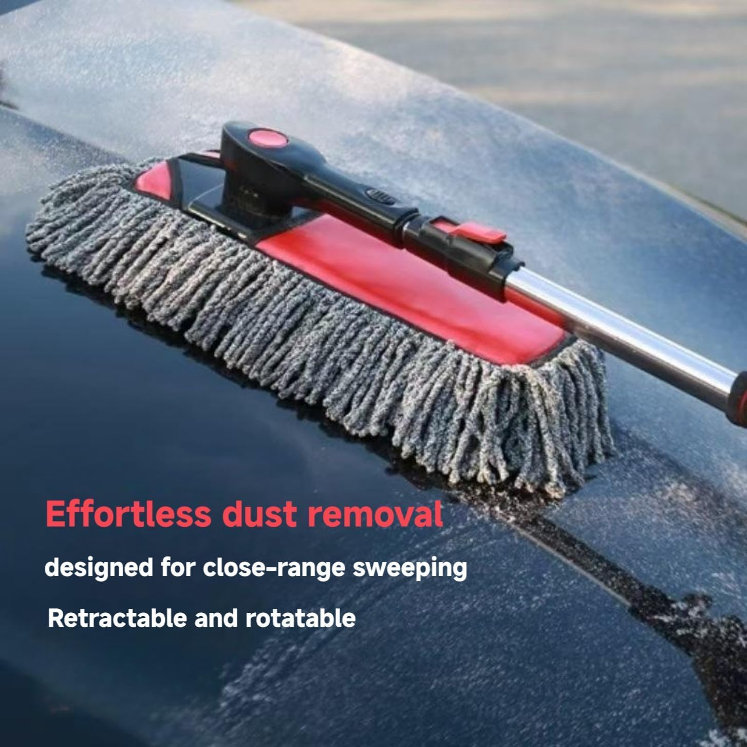 Scratch Free Car Duster with Extendable Telescoping Handle Wax Cotton Hair Large Auto Brush for Dust Pollen Removal Car Truck RV Motorcycle Interior Exterior Cleaning image number 6