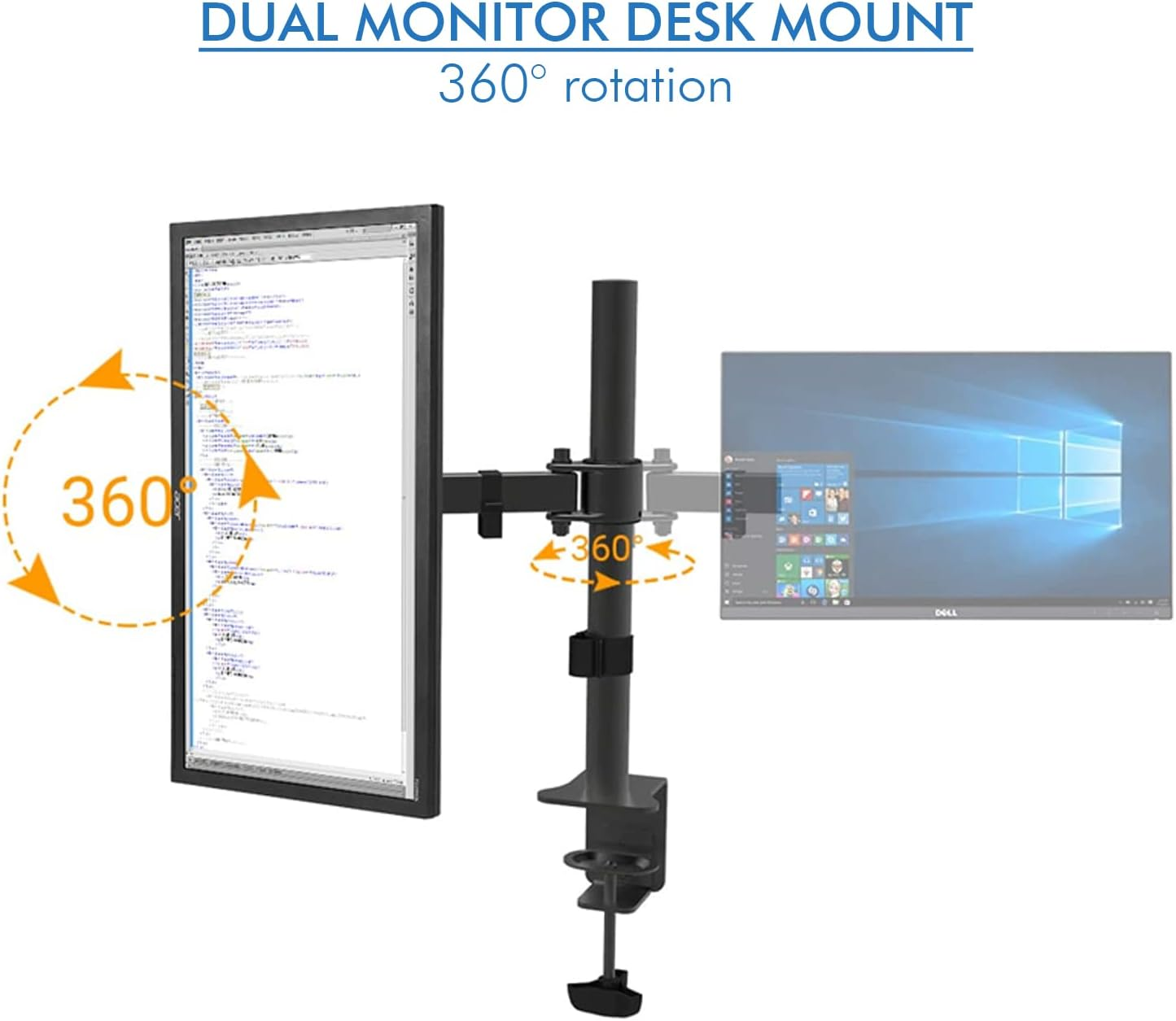 Dual Monitor Stand, Dual Monitor Arm HD LED TV Freestanding Mount Holder 2 Arm Display Bracket 8KG image number 2