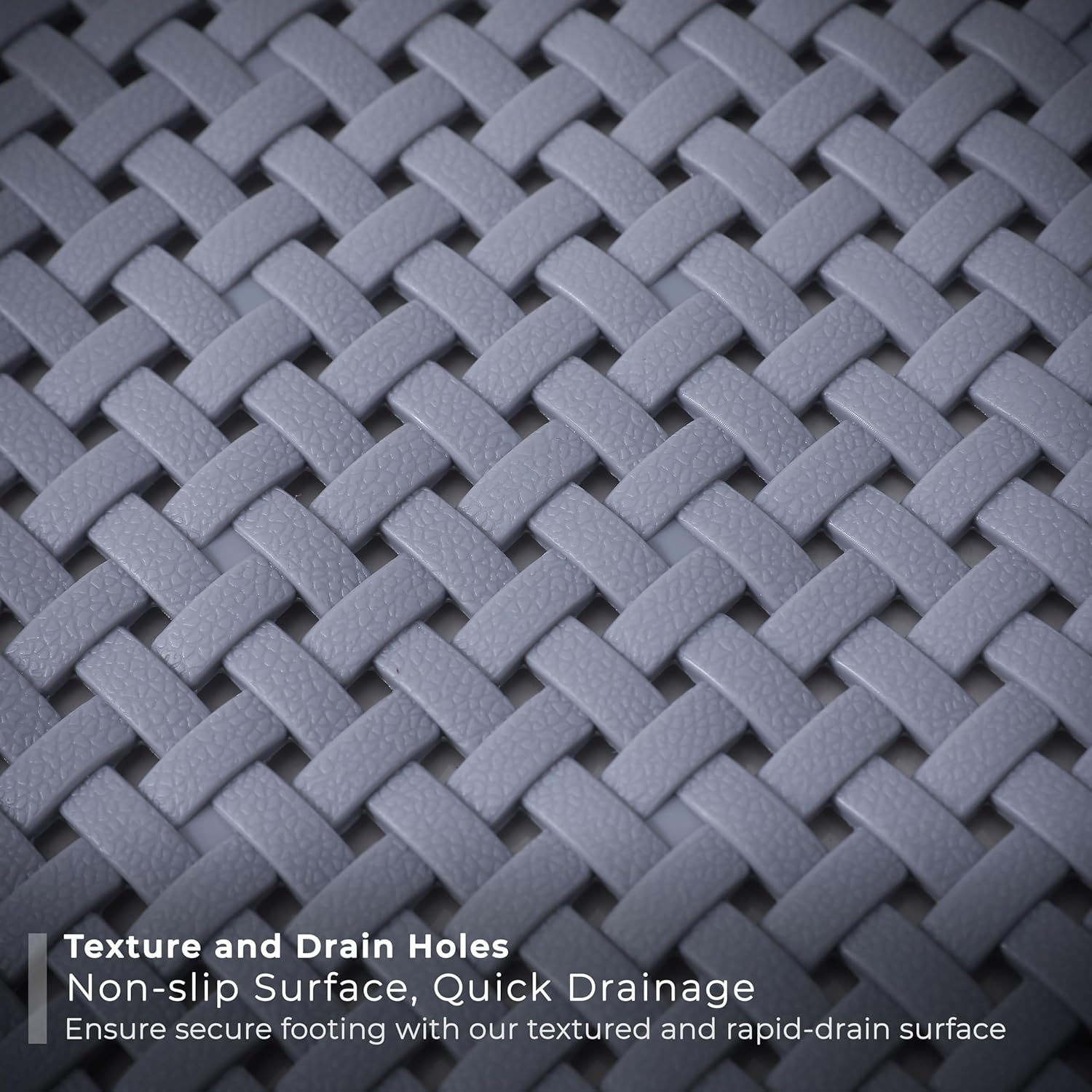 Bath Mat Non Slip anti Mould - 36X70Cm Bathtub Mat for Bathroom with Suction Cups and Drain Holes, Machine Washable Shower Mats for inside Shower Ideal for Kids & Elderly - anti Slip Bath Mat (Grey) - Green image number 3