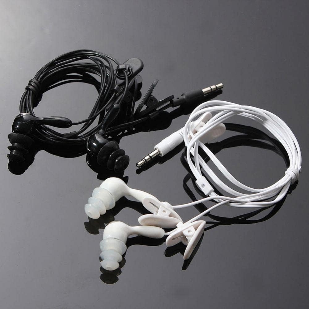 Eigell Waterproof 3.5Mm Stereo Earphone 3-Layer Earplugs Earbuds for Swimming, White image number 4