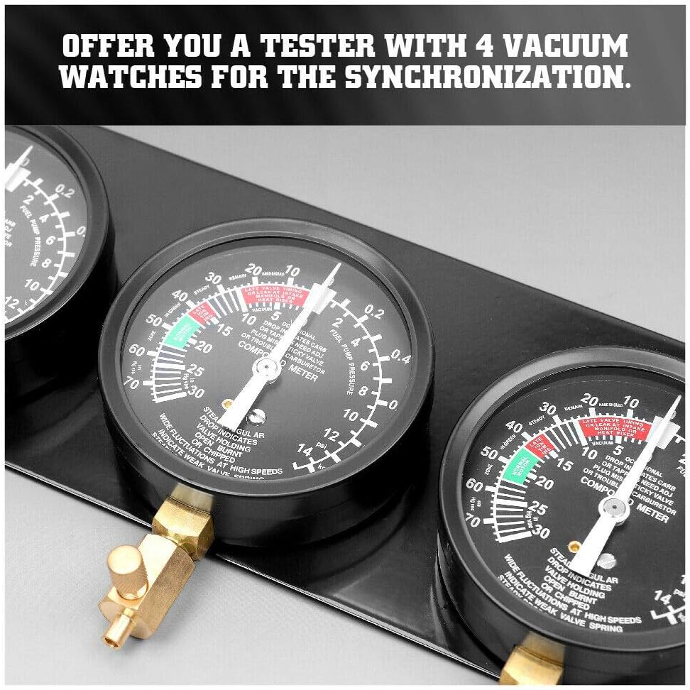 Fuel Vacuum Carburetor Synchronizer Kit Carb Sync Gauge Set Adjustable Balancer image number 3