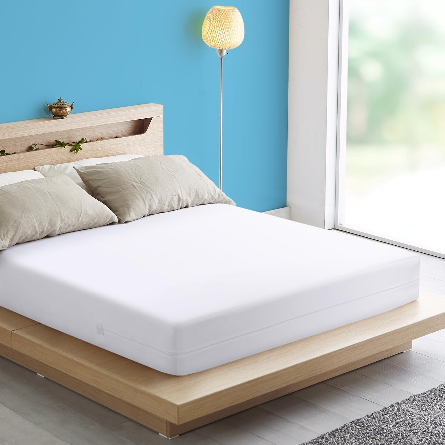 NY Threads Waterproof Mattress Encasement - King Bed Size, Premium Zippered Mattress Protector, Bed Bug and Dust Mite Proof Mattress Cover image number 2