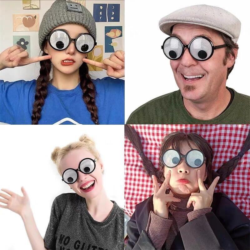 Funny Eyes Glasses, Shaking Googly Eyes Glasses, Giant Googly Eyewear, Funny Costume Accessories for Halloween Party Favors image number 2