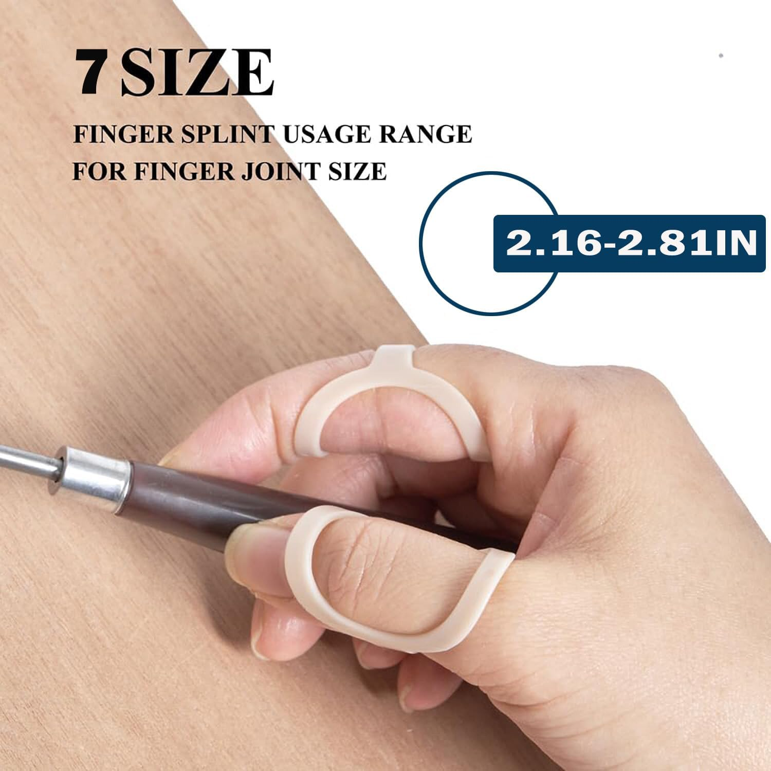 SILHOL 7 Pieces Finger Splint Set for Arthritis and Trigger Finger Relief, Oval Finger Braces for Thumb, Index, Middle, Ring and Pinky Fingers (Sizes 5-11), Joint Pain Relief, Injury Recovery image number 2