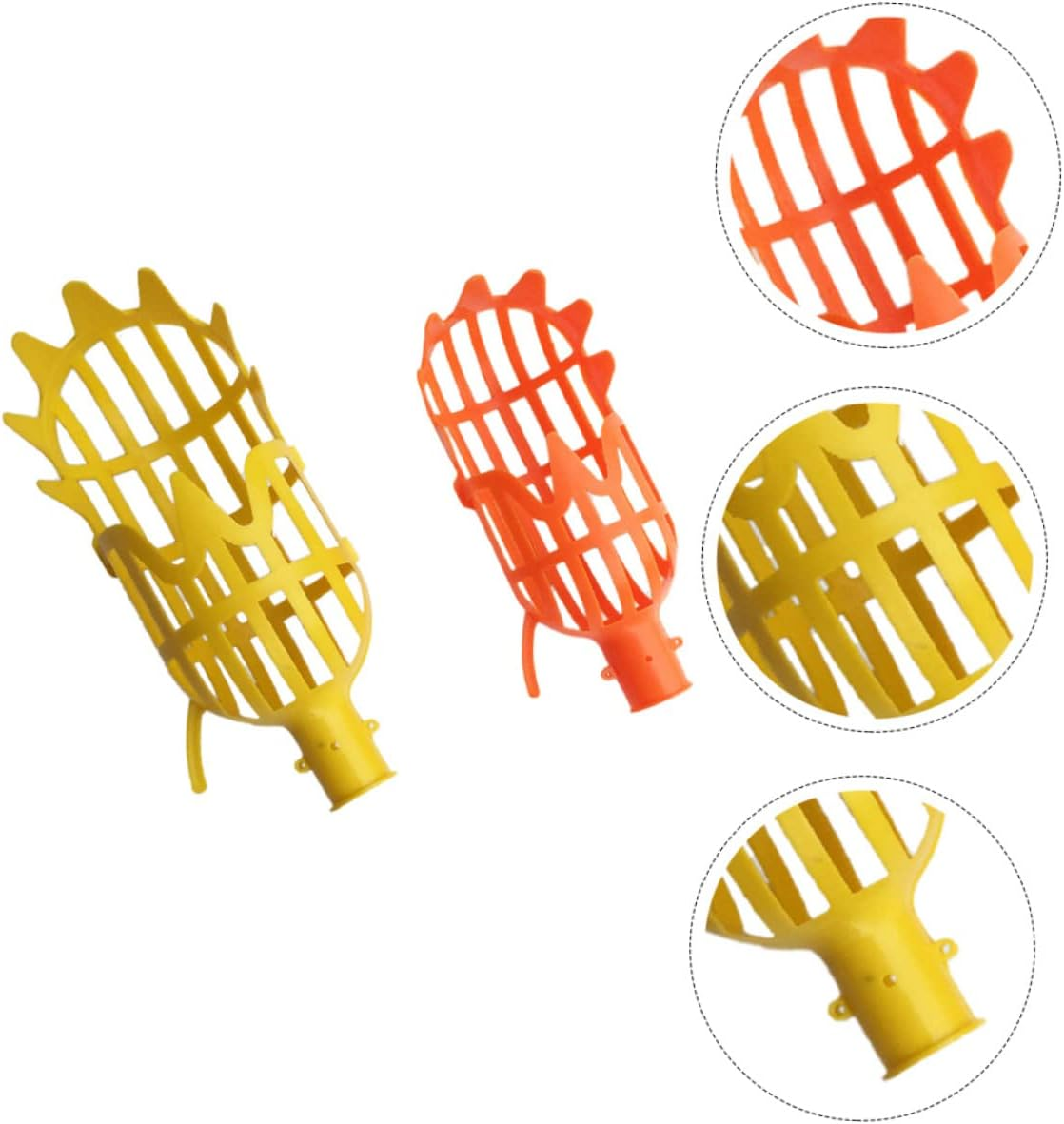 Yardenfun 2 Pcs Telescoping Fruit Picker Tool High Fruit Pole with Basket S Orange Yellow for Easy Harvesting of Oranges Mangoes and More image number 3