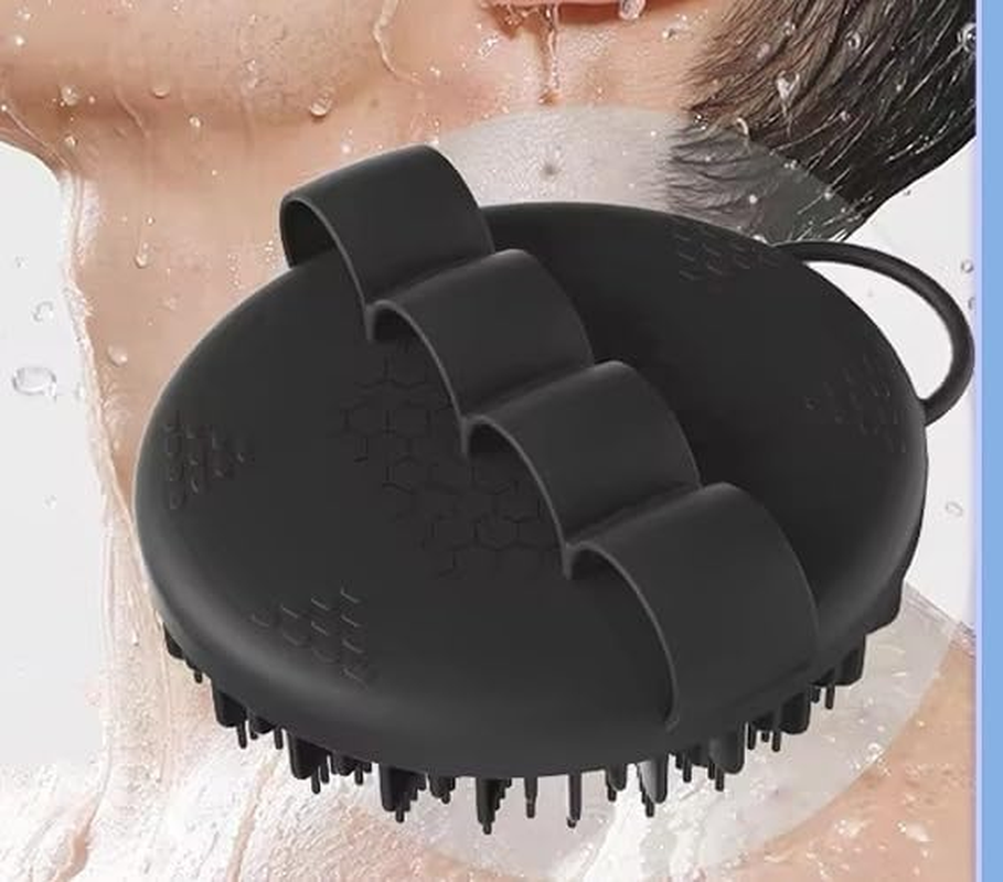 Silicone Body Scrubber for Men & Women,Body Scrubber Exfoliator,Shower Loofah Mens Shower Body Scrubber,Bath & Body Brushes (Black, 10.5Cm*5.5Cm) image number 4